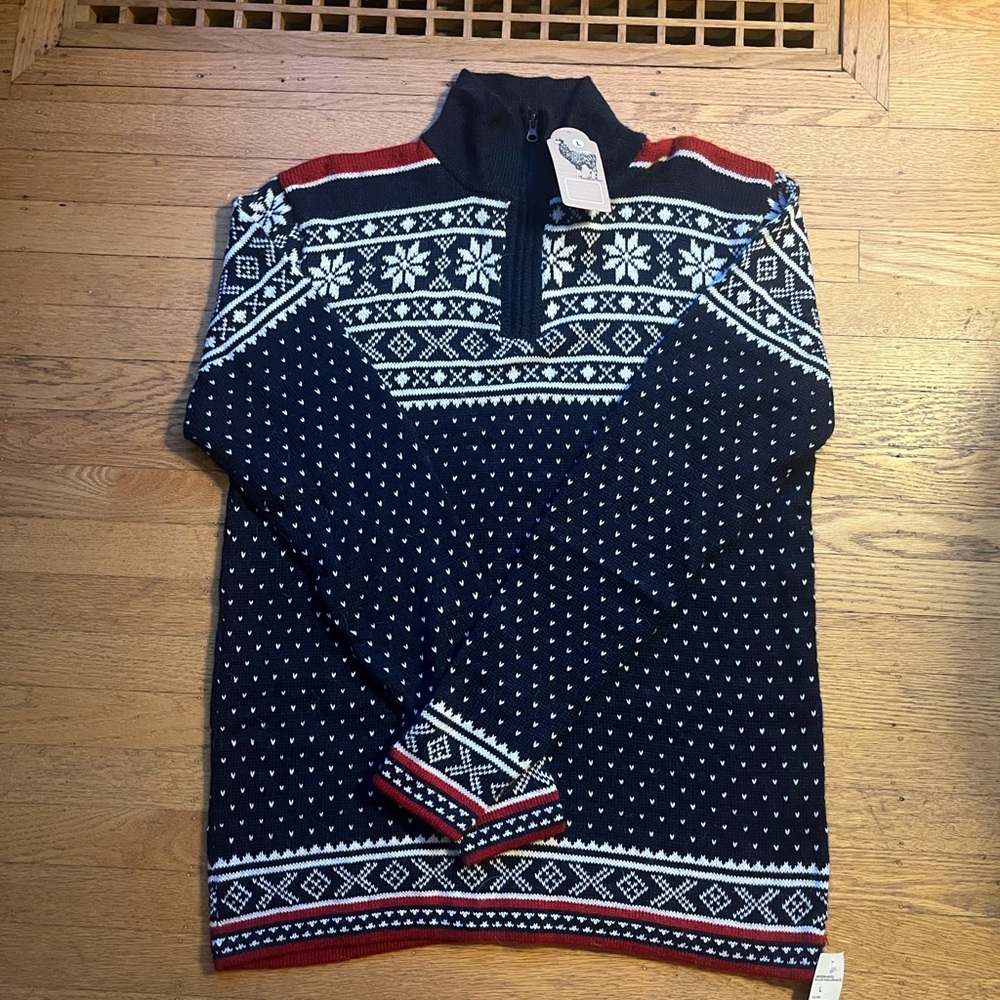 Artensia Aplaca Wool 1/4 Zip Ski Sweater NWT!